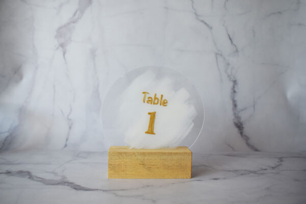 numéro de table rond plexiglas