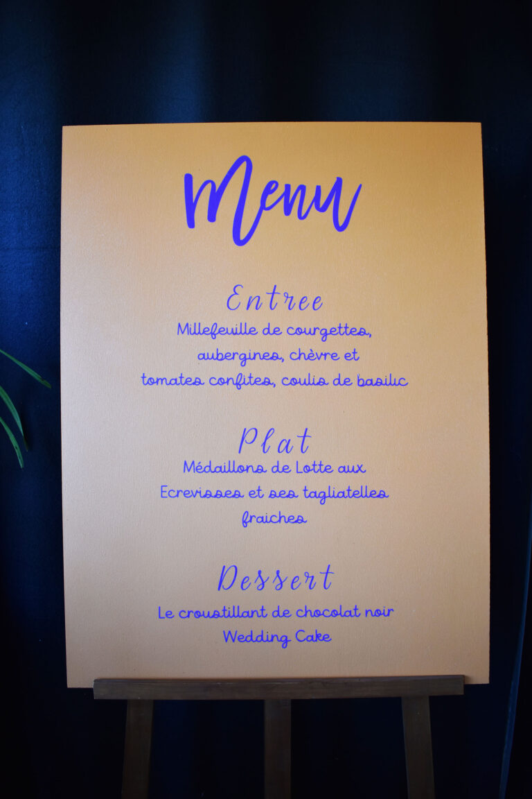 menu en bois