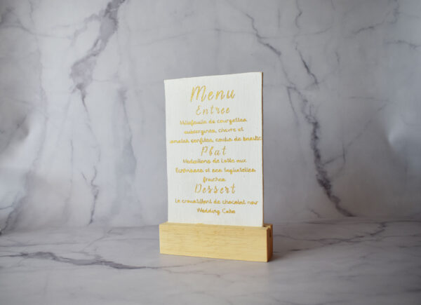 menu en bois