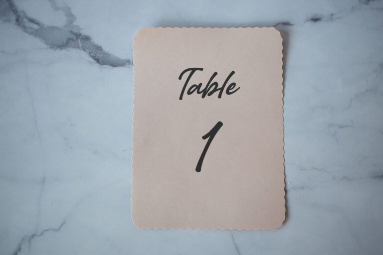 numéro de table douceur