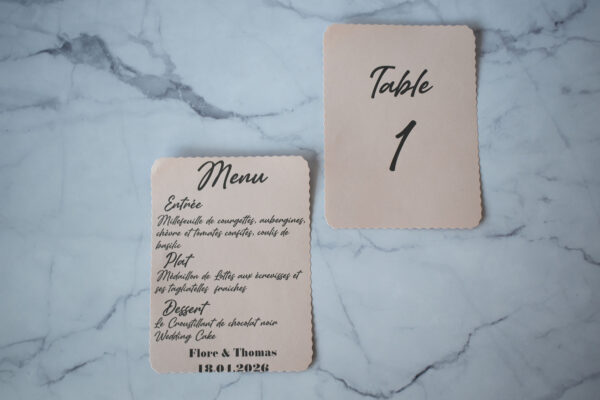 numéro de table douceur