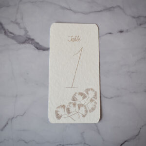 numéro de table élégance