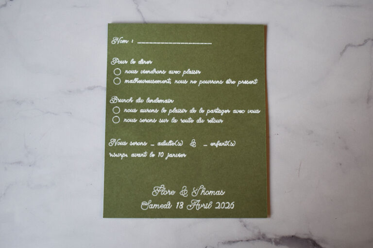 carte retour vert sauge