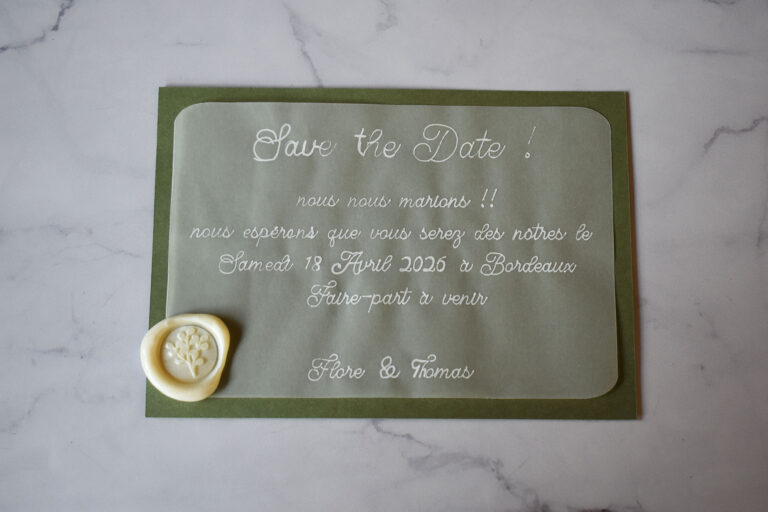 save the date vert sauge